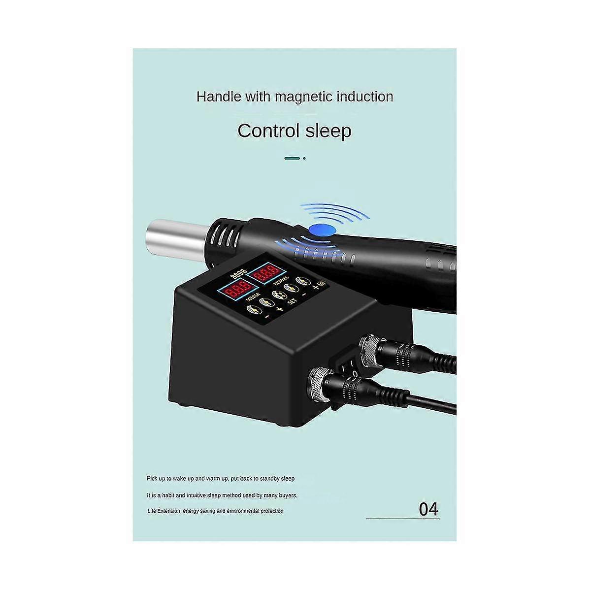 Rework Soldering Station 2 In1 Hot Air Soldering Iron Lcd Digital Display Welding Station For Smd Pcb Ic Repair Eu Plug