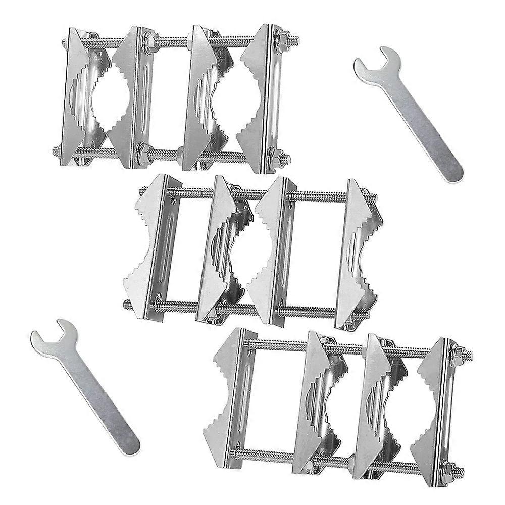 3 Pack Double Antenna Mast Clamp V Jaw Block 5.5Inch Bolts,Anti-Rust Heavy Duty Pole to Pole Mounti