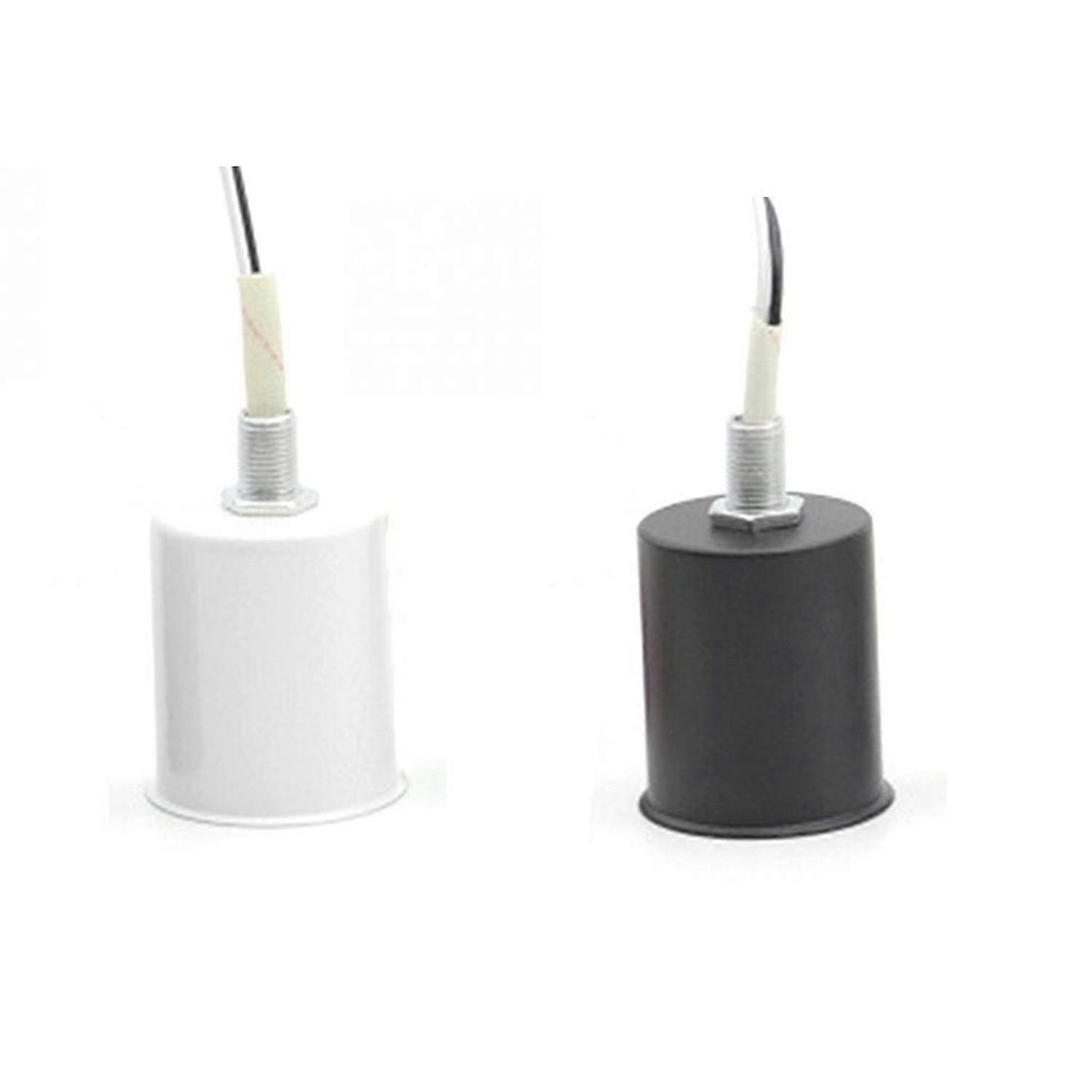 2Pcs E27 Ceramic Screw Base Round Led Light Bulb Lamp Socket Holder Adapter Metal Lamp Holder with