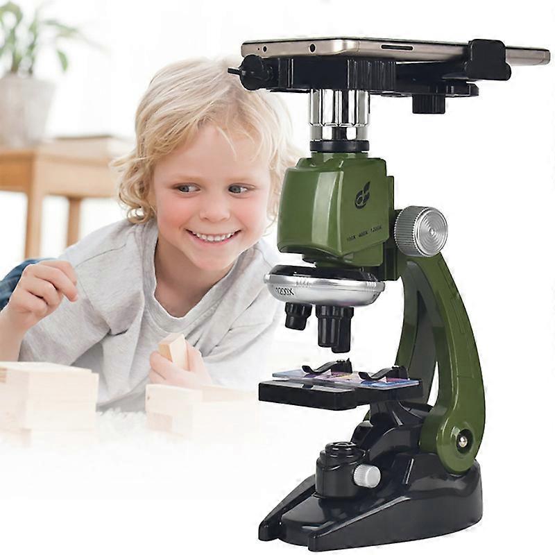 MIMIGO Children's microscope, microscope toy, high-definition high-power biological microscope, microscope science kit, beginner microscope kit, high-
