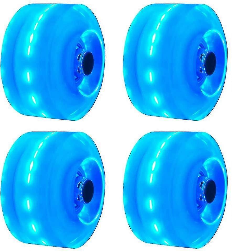 4 Light Up Replacement Wheels For Dual Roller Skateboard, Led Skateboard, 82a Core