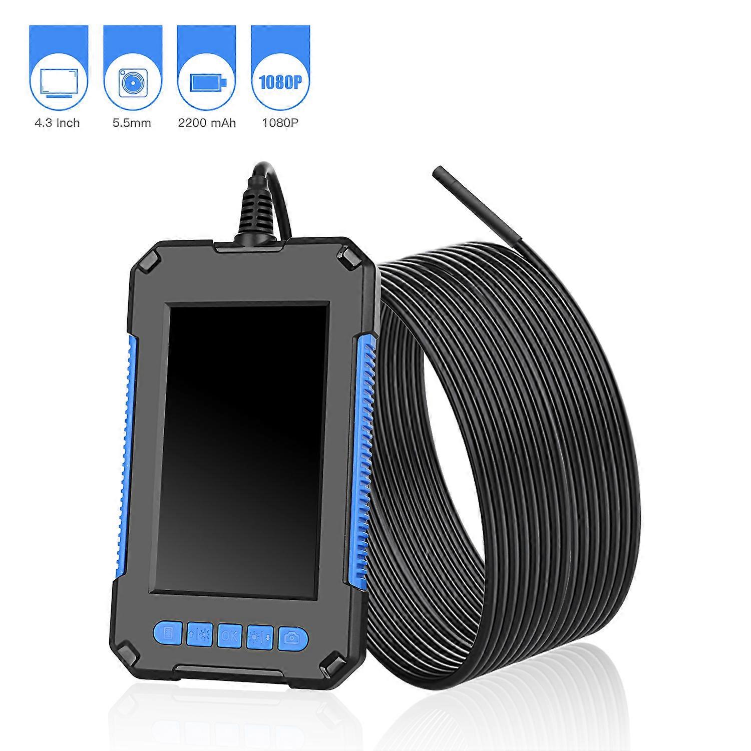 Redkid P40 5.5mm Lens Industrial Endoscope Camera 1080P 4.3 Inch LCD Screen Video Borescope for Auto