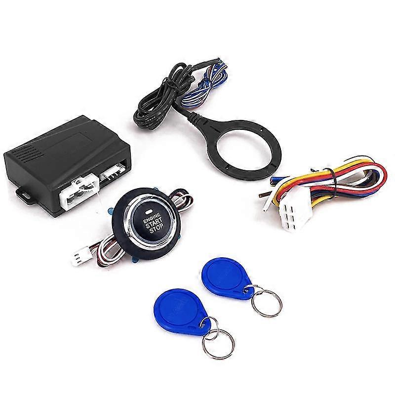 Smart RFID Car Alarm System Push Engine Start Stop Button Lock Ignition Immobilizer with Remote Key