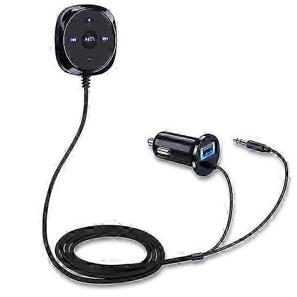 Bluetooth Car Kit Bluetooth Receiver, Bluetooth Handsfree Audio Adapter Built-in Microphone Air Vent Clip, 2.1A USB Car Charger