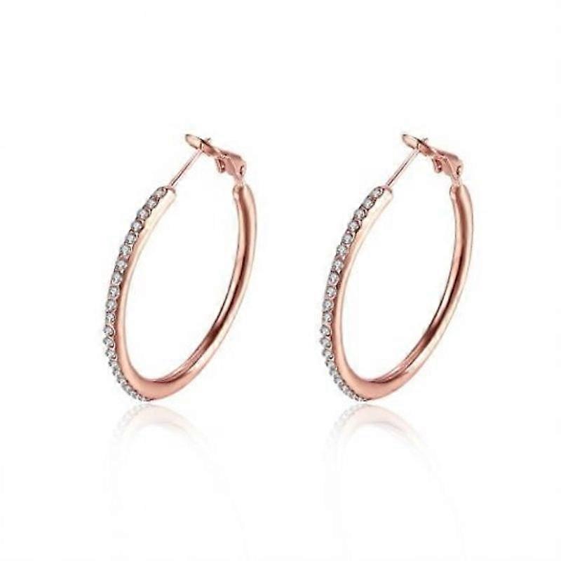 Veile Studios Rose Gold Round Czech Diamond Earrings