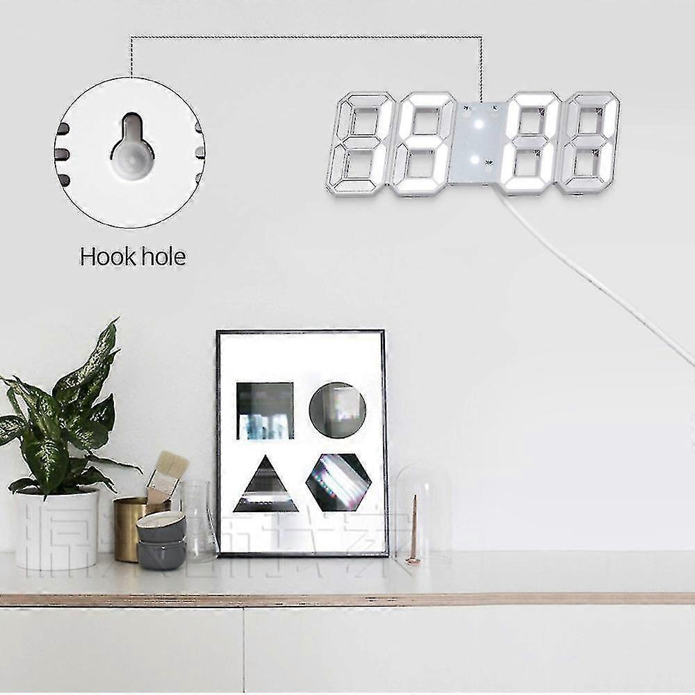 Led Digital Usb Electronic Clocks Modern Design 3d Wall Clock On The Wall Luminous Alarm Table Clock Desktop Home Decor