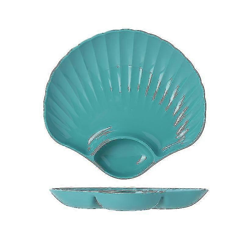 Plastic Shell Dinner Plate Dish With Dip Tray For Dining Table-1