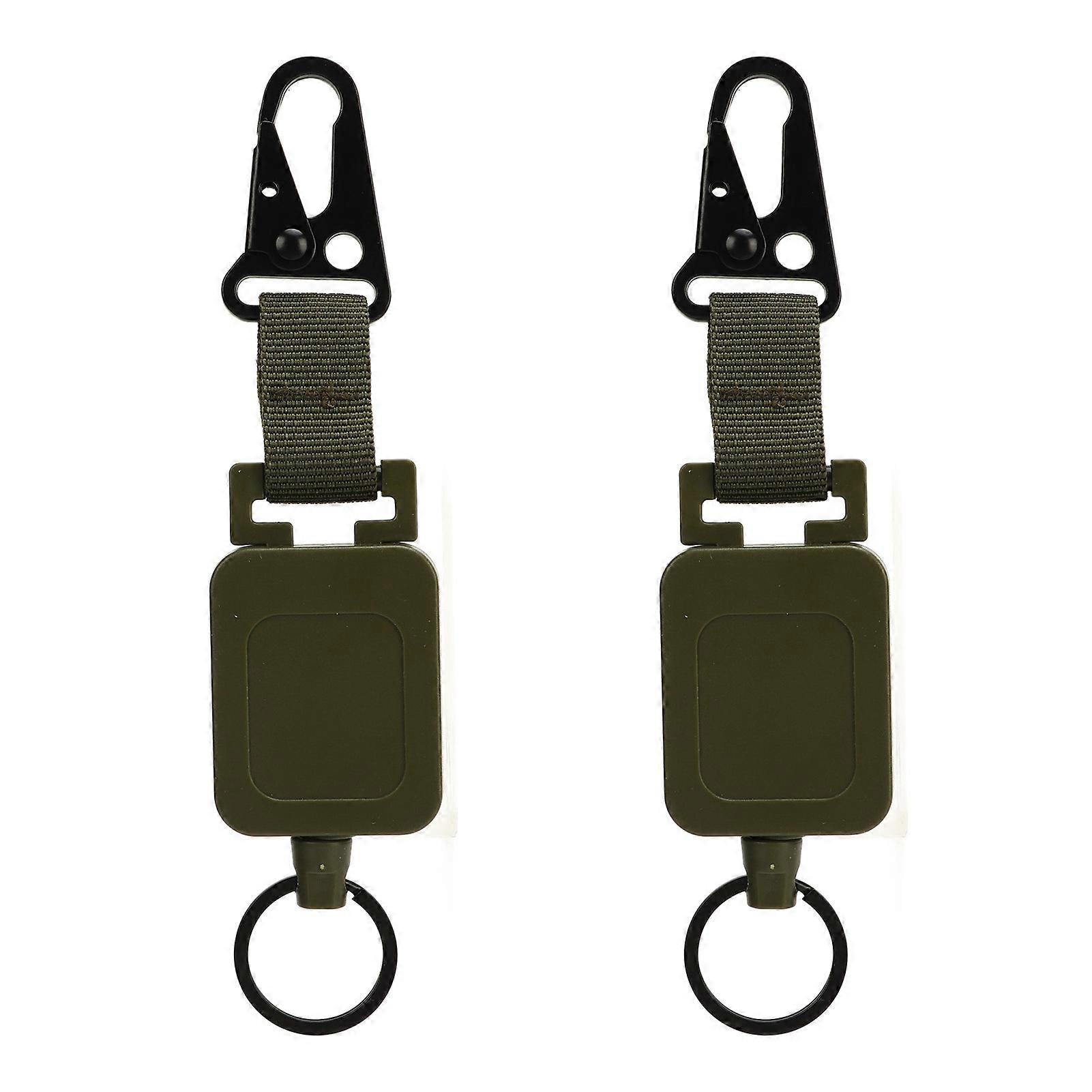 2 PCS Easy Pull Buckle Keychain Olecranon Buckle Stretchable Quick Release Buckle Key Ring for Bag Pants