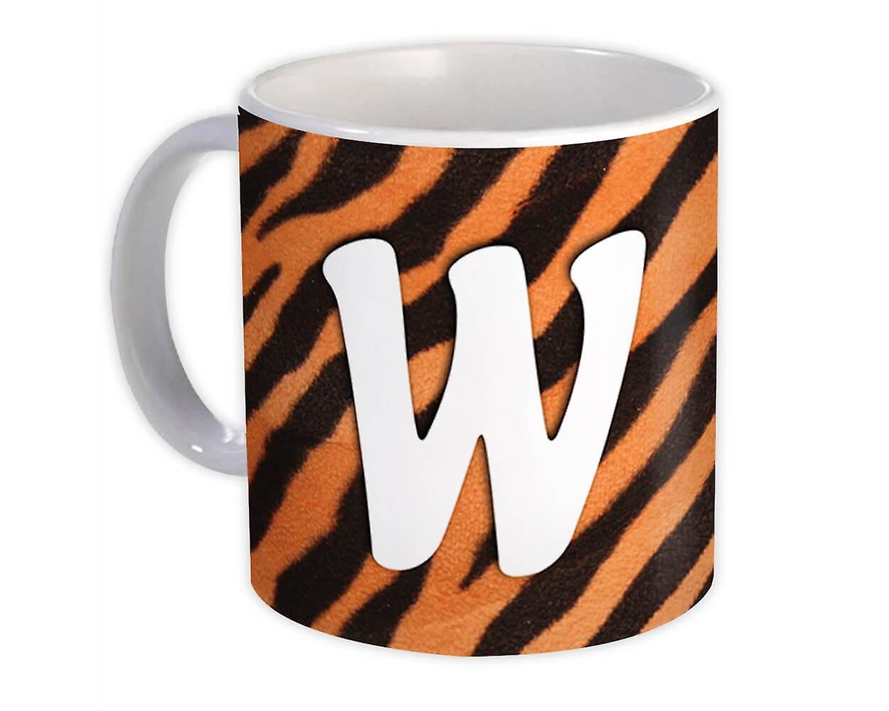 Gift Mug: Monogram Letter W Tiger