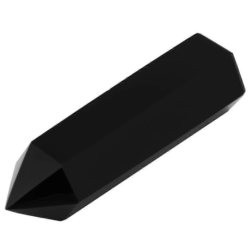 1pc Natural Black Obsidian Crystal Stone Point Healing Hexagonal Wand Column
