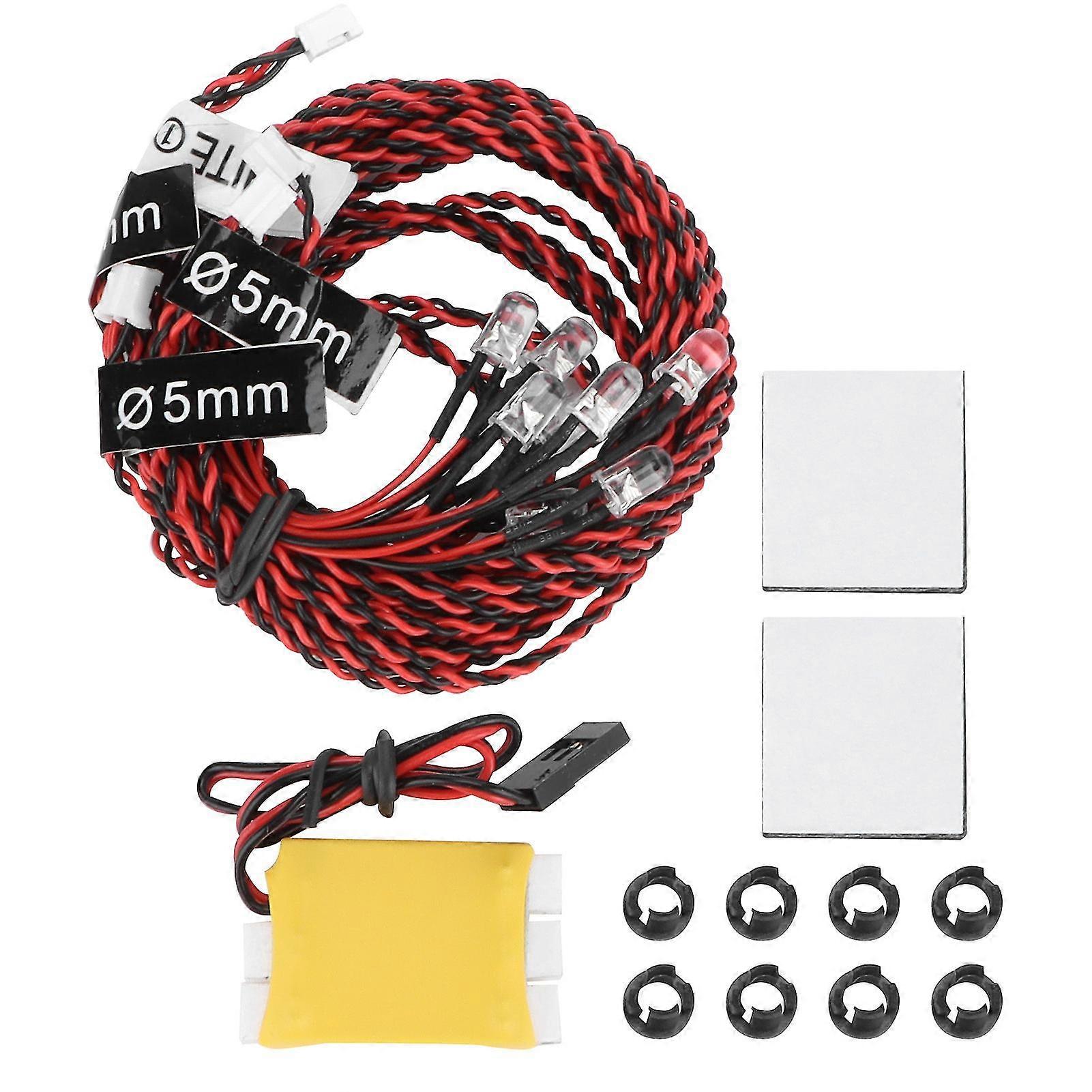 Night Flight LED Lights Kit til RC fly - 8stk Flash Lights