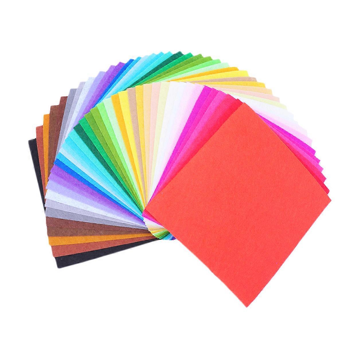 40Pcs 15x15CM DIY Colorful Felt Sheets Non-woven Fabric Sticky Back Sheets Multi-Purpose DIY Felt Cloth for Art Craft Making (40 Colors)
