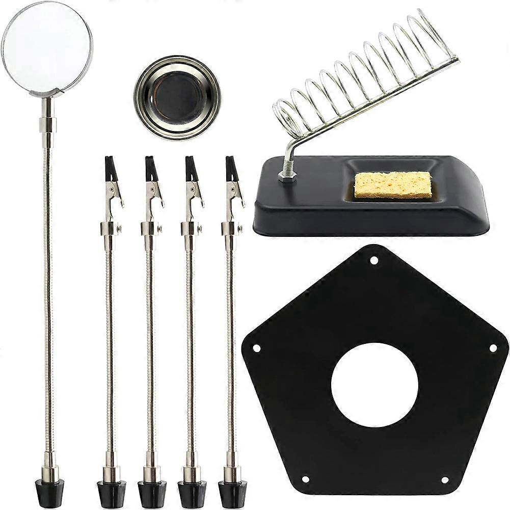 Soldering Third Hand Soldering Tool PCB Holder with Soldering Iron Stand, Metal Base Flexible Metal