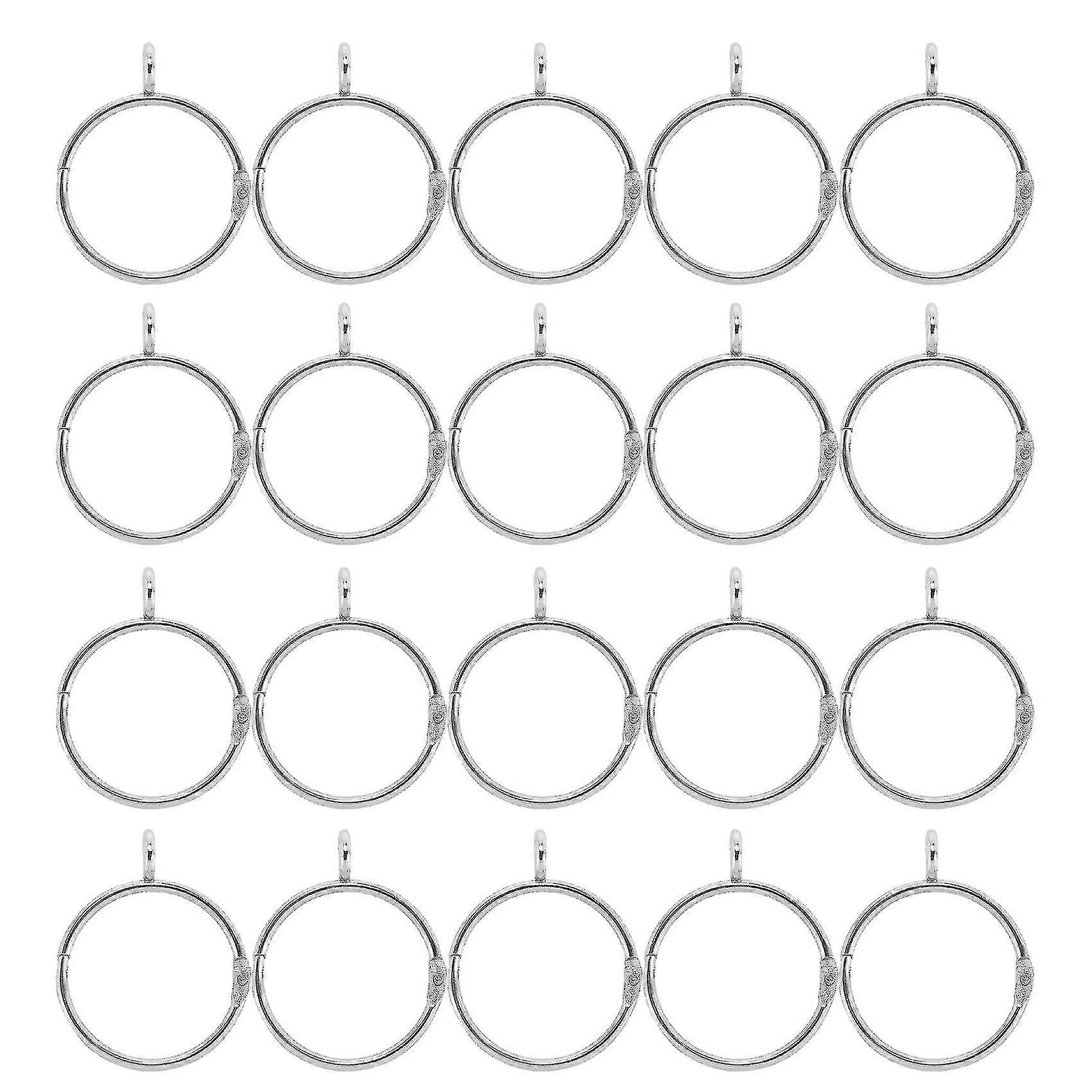 20pcsの銀のカーテンリングはフックピンのためのアイレットが付いている金属をリングする(1.5インチ)