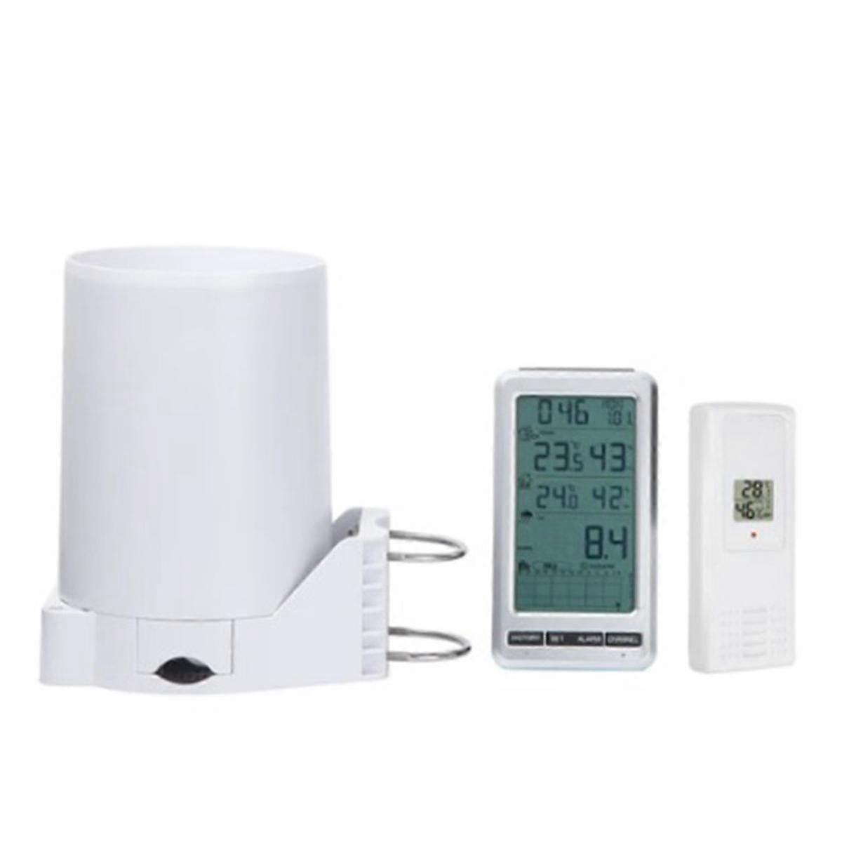 Wireless Digital Rain Gauge With Self-emptying Collector 3-in-1 Weather Station Rainfall History Al