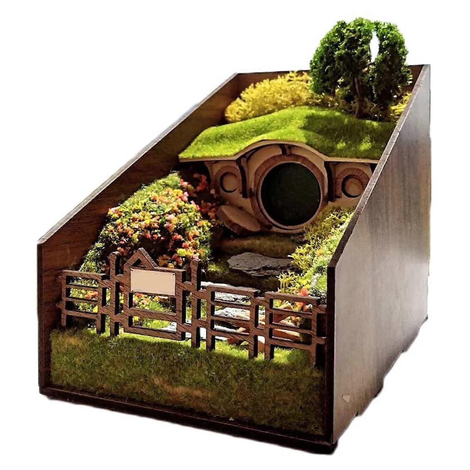 Wooden study, office supplies, book covers, bookcases, inserts, miniature models, tools, small decorations, green wedding