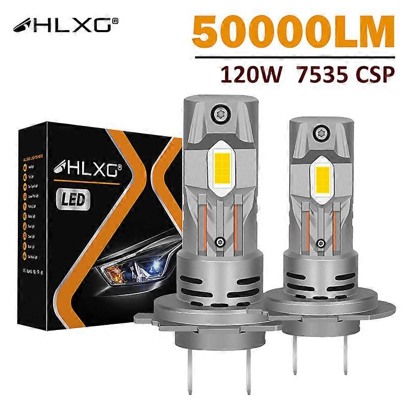 Turbo H7 LED Car Headlight Bulbs 50000LM 120W Mini Auto Lamp 7535 CSP Wireless Plug and Play 6000K White 12V Turbo With Fan