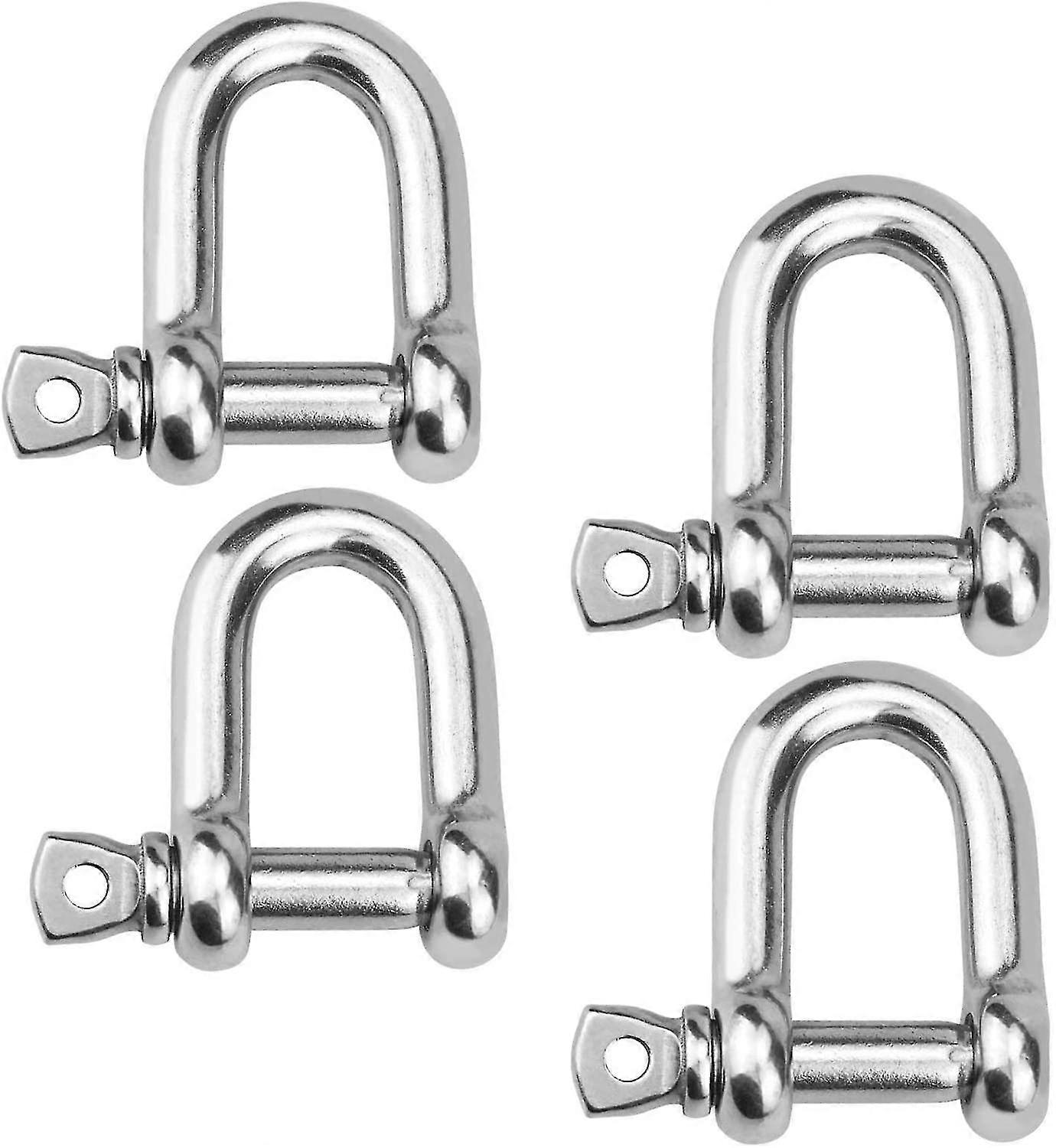 4 Pieces M10 Stainless Steel Shackle, Chain D Ring Shackle, Lifting Shackles For Winches Rigging Heavy Duty