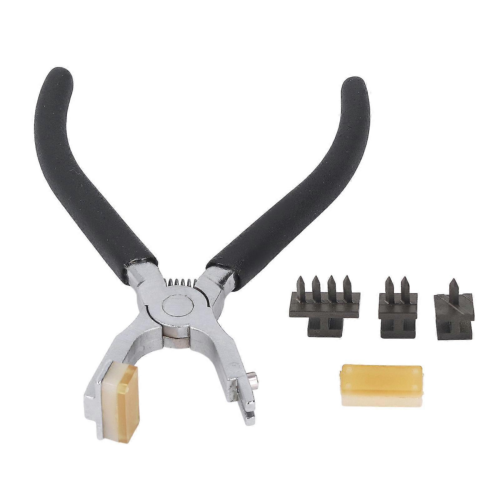 Leather Hole Puncher with Double Lever and Replaceable Head - Silent Rhombus Cutting Tool for DIY Leather Crafts