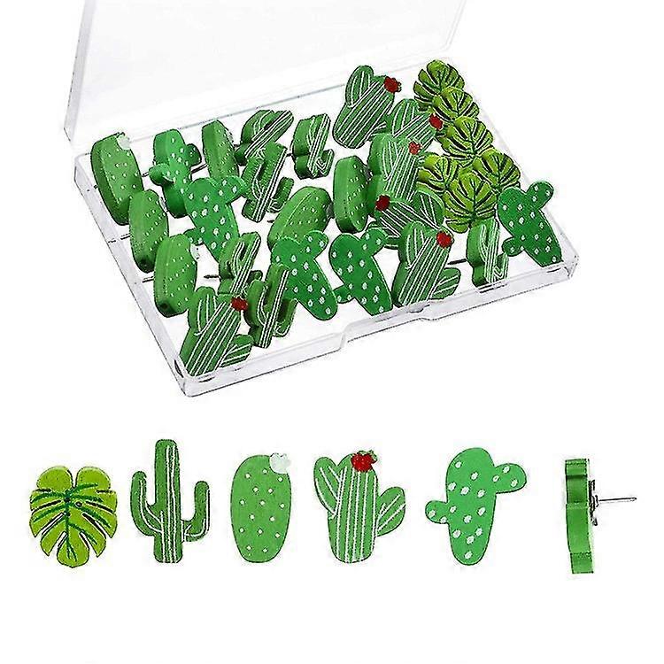 Holz Push Pins Kaktus Palm Blatt Daumen Tack Dekorative se Stecknadeln  fr Fotos Wand, Karten, Bulletin Board oder Kork Boards (30 Stck) | Fruugo  DE