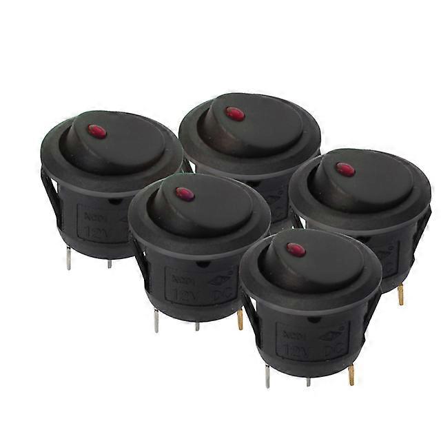12V LED Lights Toggle Switch Buttons Pushbutton ON/OFF Master Truck Trailer Caravan RV Automotive Car Accessories Universal 5Pcs