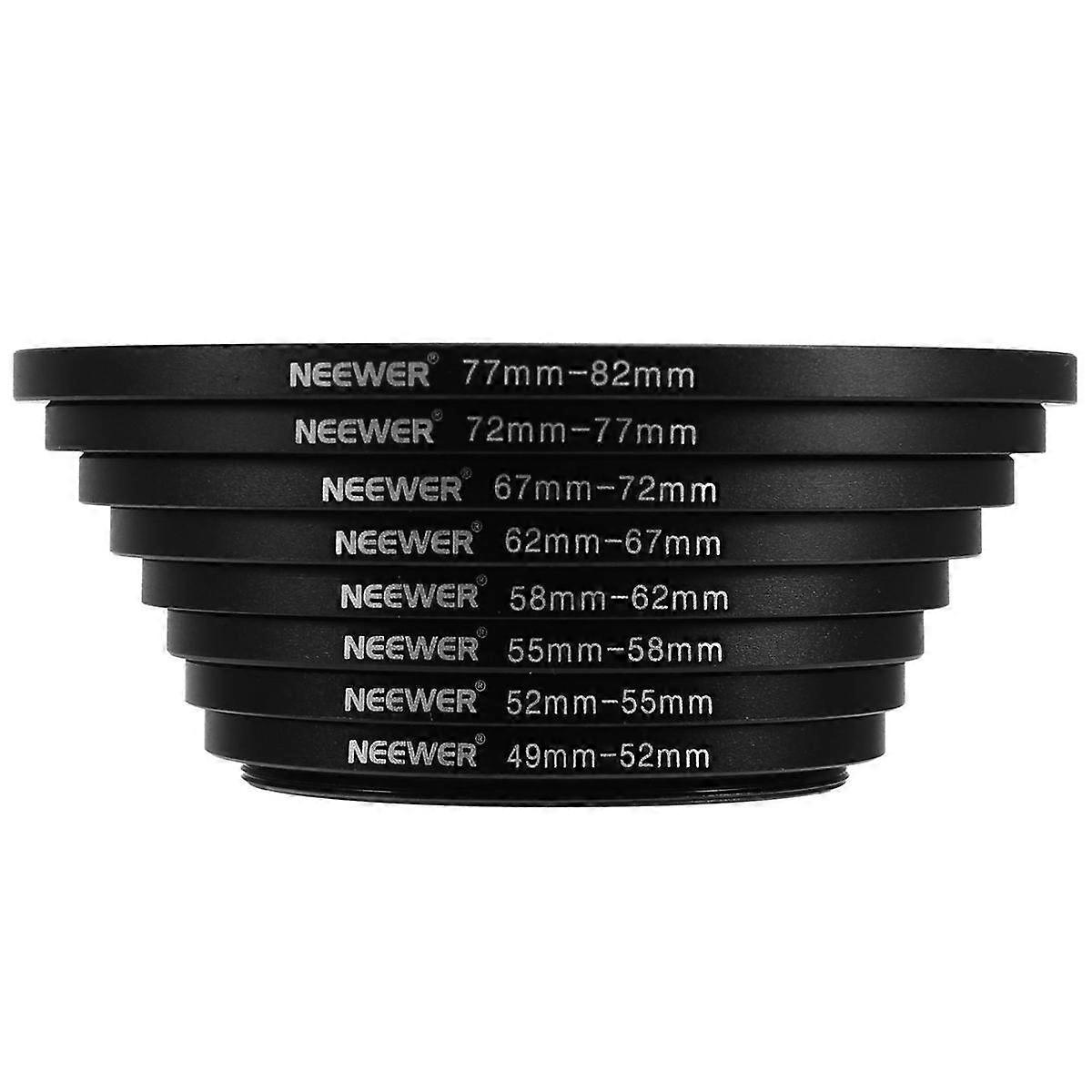 Adapter Ring Set 49-52-55-58-62-67-72-77-82mm, Premium Anodized Aluminum for Enhanced Photography