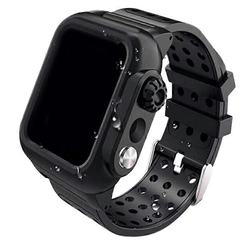 IP65 waterproof case for Watch Series 6/5/4/SE, 360 shockproof, i Watch Built-in Screen Protector PC Case PET Film All-around Bumper Protective Cover 