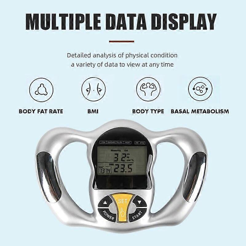 Handheld Bodylarge Body Fat Monitors LCD Screen Analyzer BMI Meter Health Fat Analyzer Monitor Calculator Measurement HealthCare