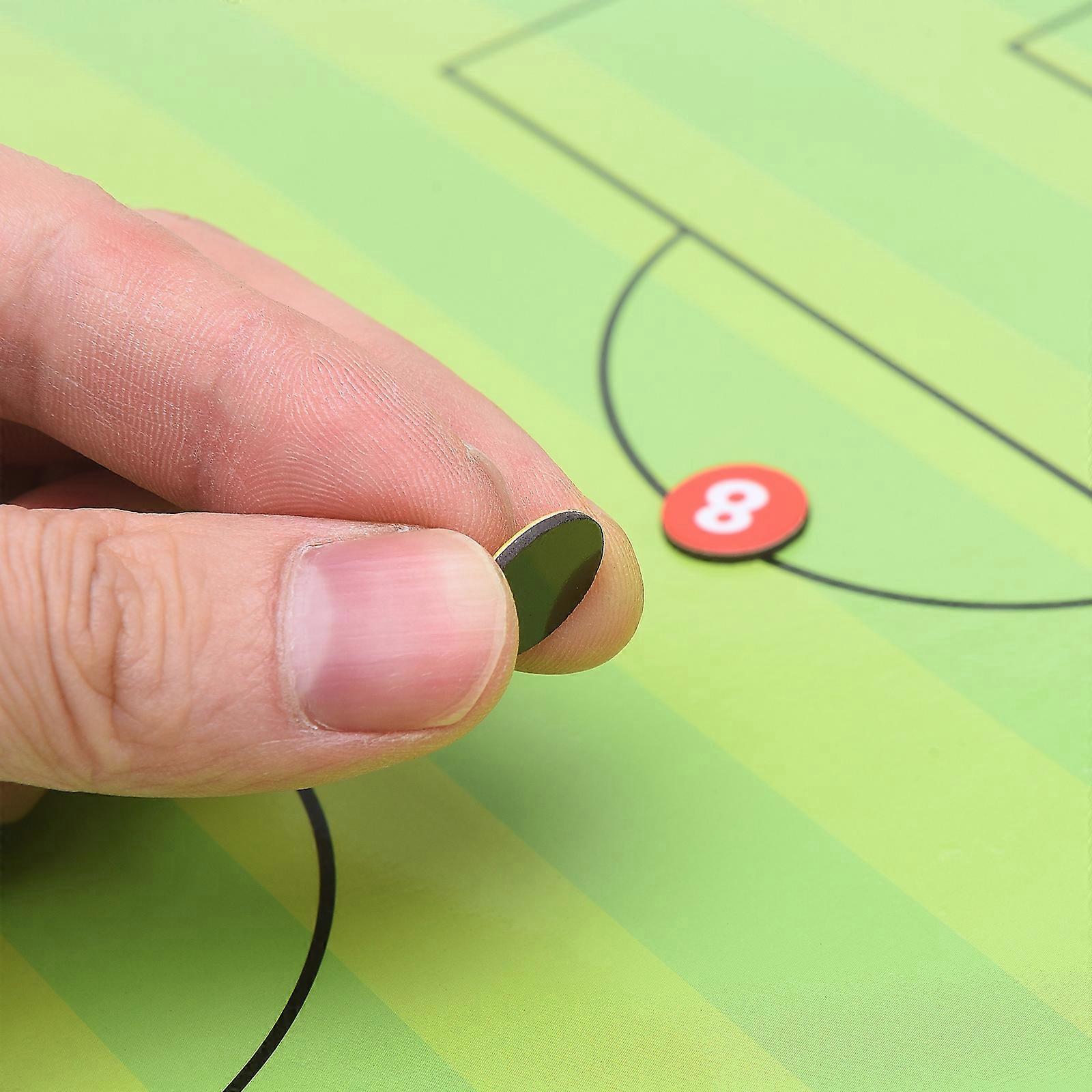 サッカーとバスケットボールのトレーニング用のカラーボード付きフットボールコーチタクティクスフォルダー、マグネットペンとセット付きのレザーティーチングボード(グリーン)