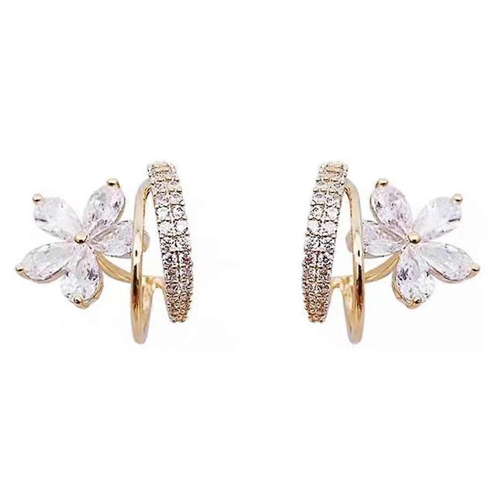 1 paire boucles d’oreilles clous griffe boucles d’oreilles manchette femmes fleurs crawler boucles d’oreilles cadeau