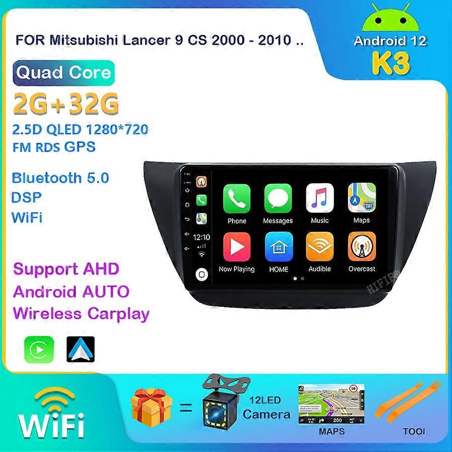 Carplay IPS DSP Android 12 AUTO Car Radio For Mitsubishi Lancer 9 CS 2000 - 2010 GPS Navigation Stereo Multimedia Video Player