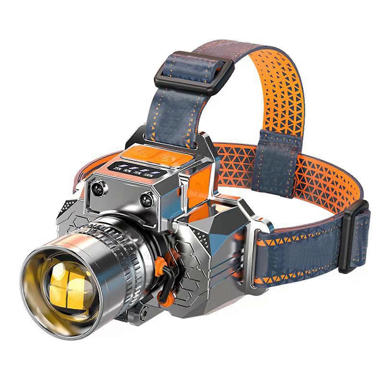 Head-Mounted Induction Zoomable Super Bright Flashlight, Rechargeable Headlamp