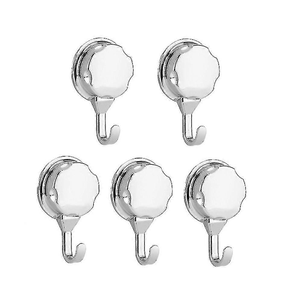 5pcs Chromed Vacuum Suction Cup Kitchen Hooks For Towel Hooks