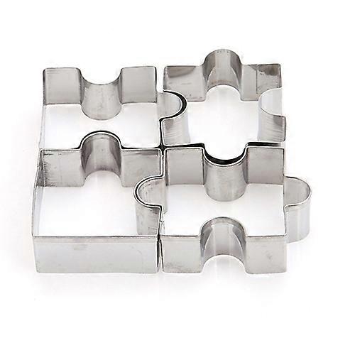 4Pcs/Set Stainless Steel Cookie Puzzle Shape Cookie Cutter Set DIY Biscuit Molds