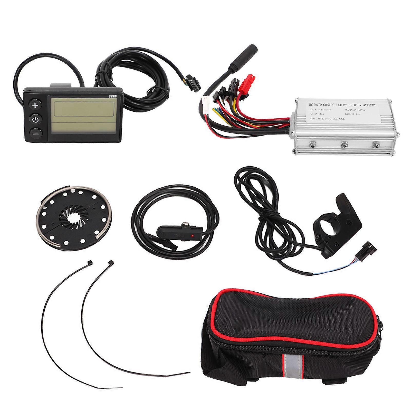 202436V 48V 250W Bike Conversion Kit 15A Controller S866 Panel with Power Assist Sensor Dial Set Compatible No. 2 Communication Protocol