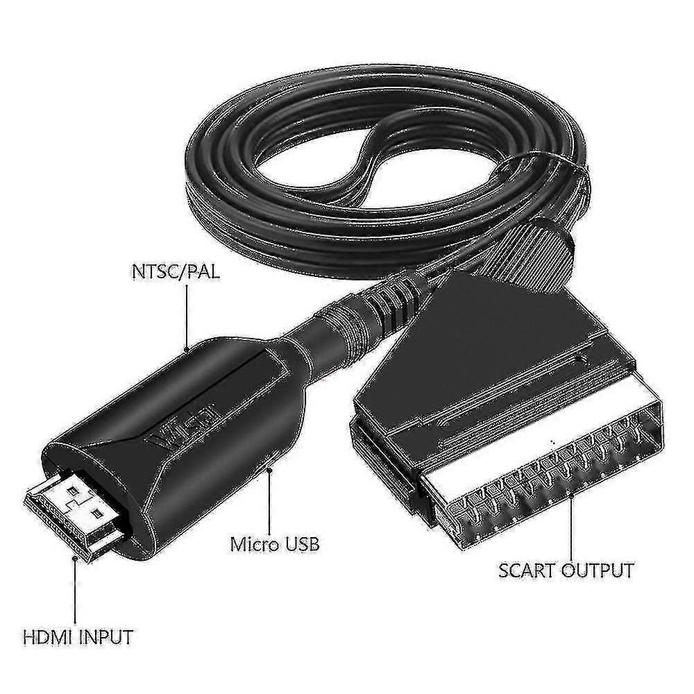 Hdmi To Scart Cable 1 Meter Long Direct Connection Convenient Conversi
