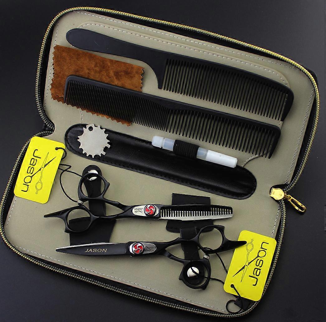 Hd-12 Black Baking Paint Hair Sears Flat Scissors Thin Scissors Set