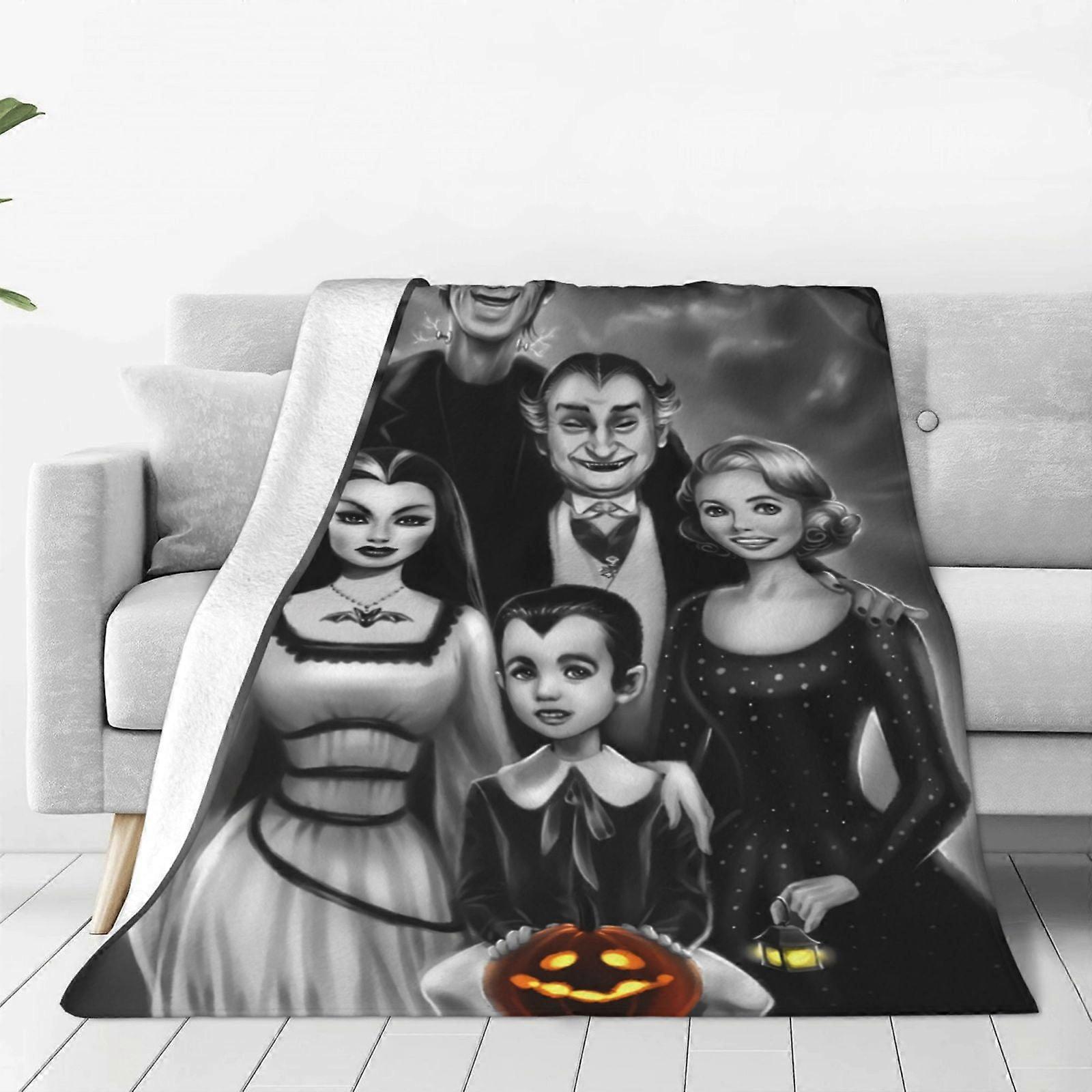 The Munsters Fleece Throw Blanket, Ultra Soft Cozy Luxury Fuzzy Blanket For Couch Bed Sofa, Lightweight Warm Plush Blankets Bedding For All Season176x