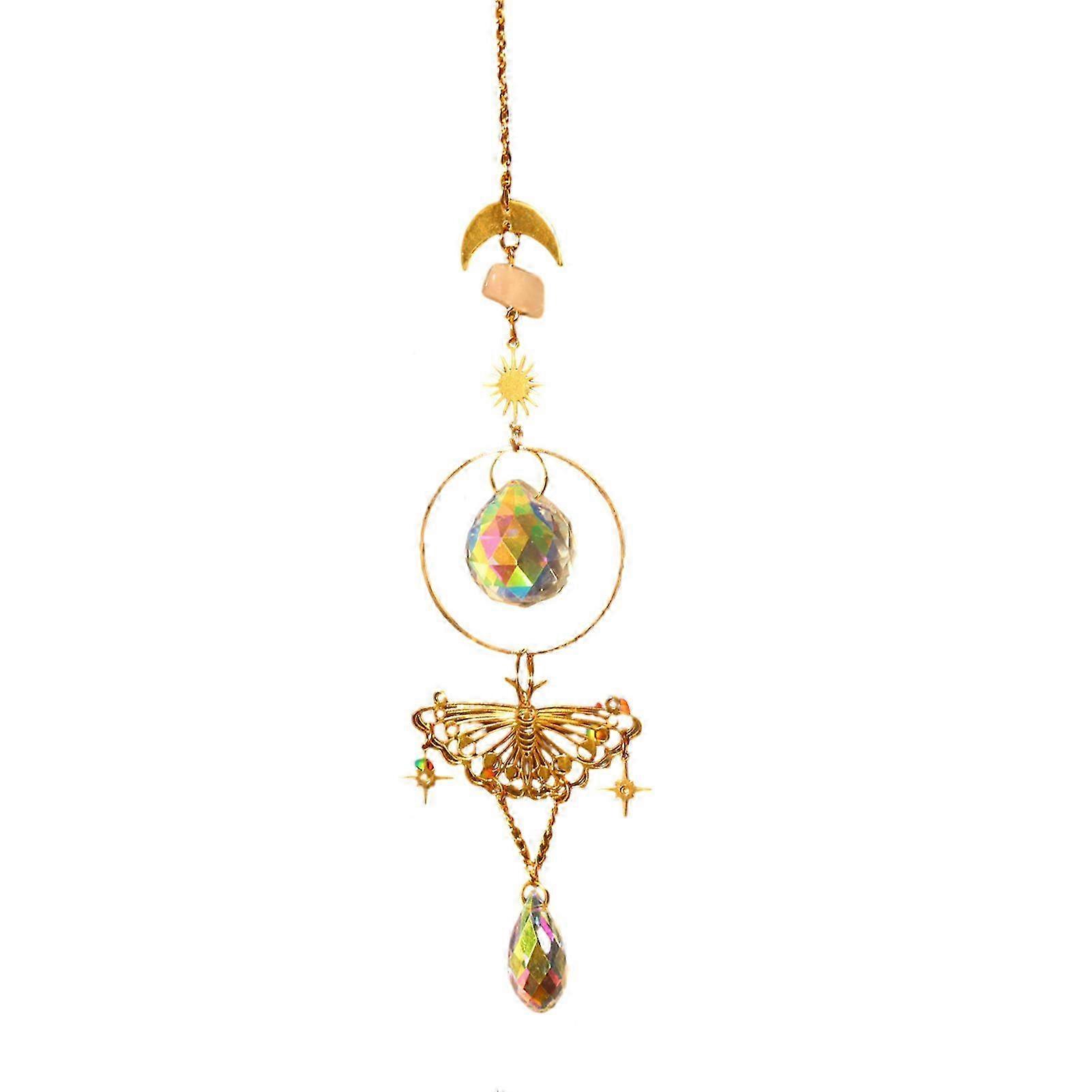 Sparkling Sun Catcher with Chain Reflective Stunning Visual Effect Vibrant Color Window Hanging Pendant Party Decoration Qinghai