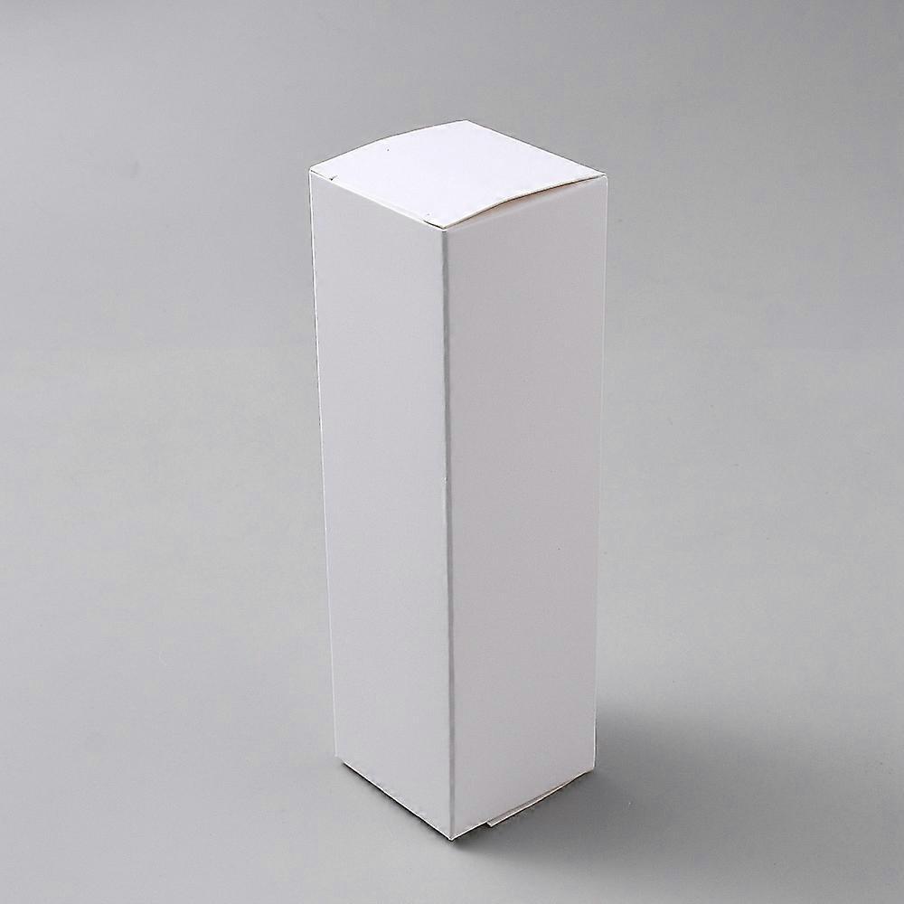 Rectangle Kraft Cardboard Box White 4.9x4.9x16.9cm