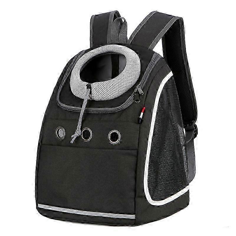 Black Portable Breathable Backpack for Small Pets, 37x24x42cm
