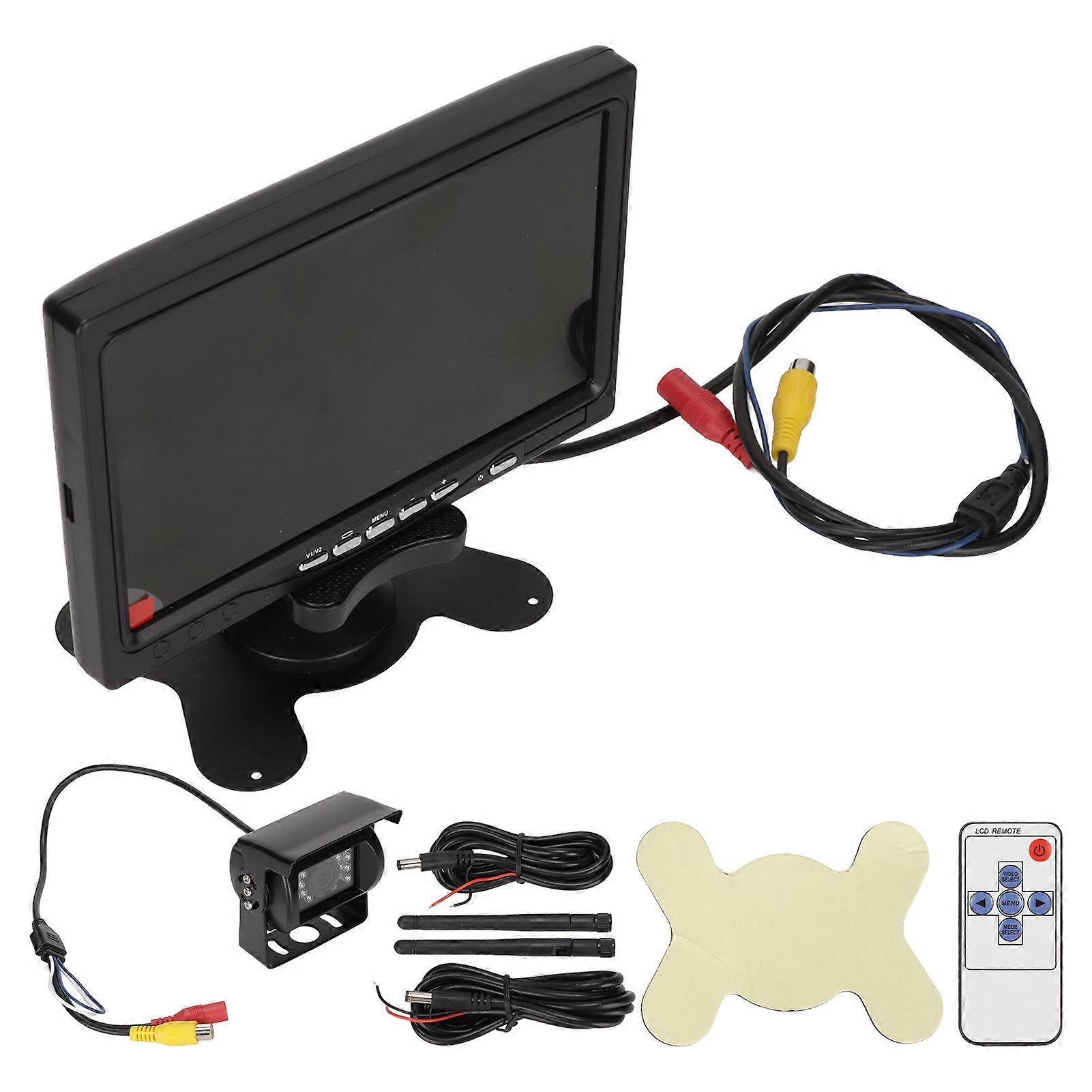 Car Reverse Camera 7 Inch LCD Monitor 800x480P Resolution 2 Video Input Plug V1/V2 Car Backup Camera