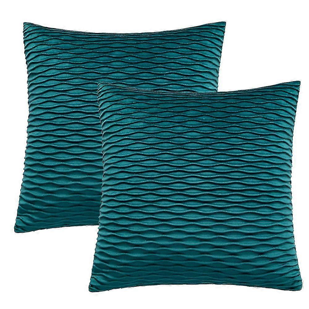 2 Pieces Sofa Cover Bedside Pillowcase Solid Veet Pleated Pillowcase