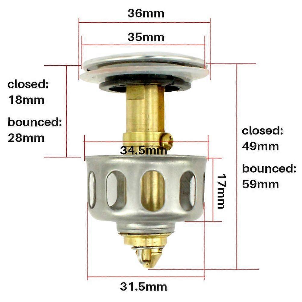 Universal Wash Basin Bounce Drain Filter Kitchen Bathroom Strainer Sink Drain Stopper