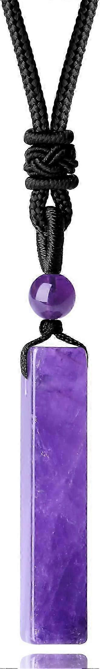 Erkekler Kadınlar için Kristal Kolye Şifa Kristal Taş Bar Kolye Kolye Ayarlanabilir Halat Kolye Doğal Değerli Taş Kolye Takı