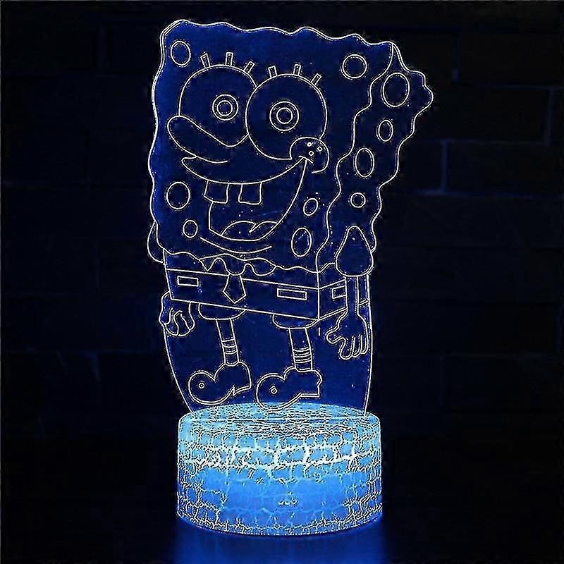 3d Touch Light Night 7 Colors With Remote Control - Spongebob #602