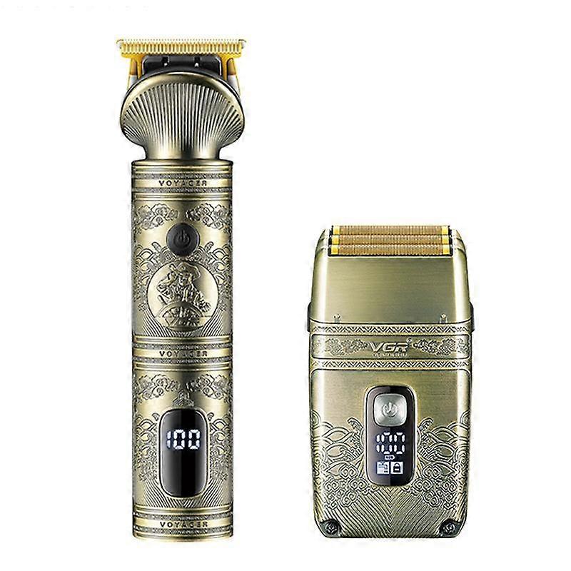 VGR V-649 USB Digitale Display Elektrische Haarknipper & Scheerapparaat Set