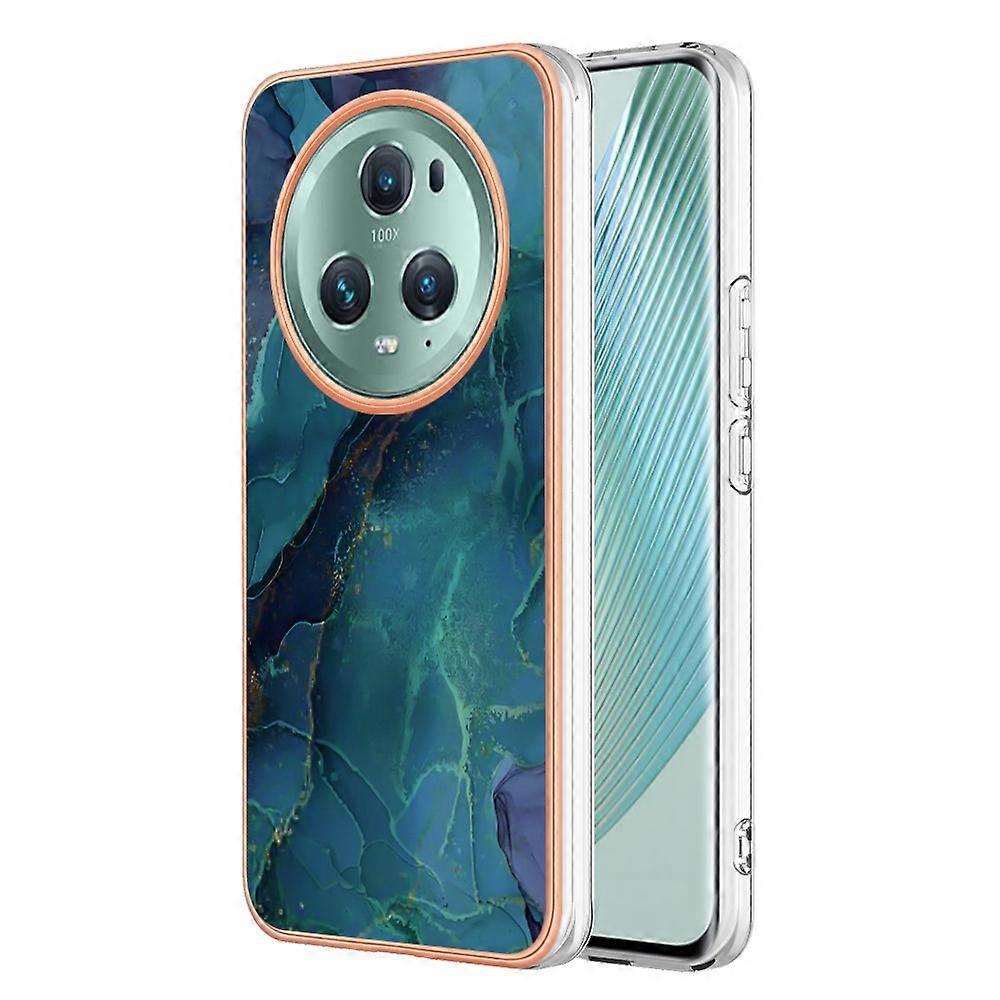 For Honor Magic5 Pro Electroplating Marble Dual-side IMD Phone Case