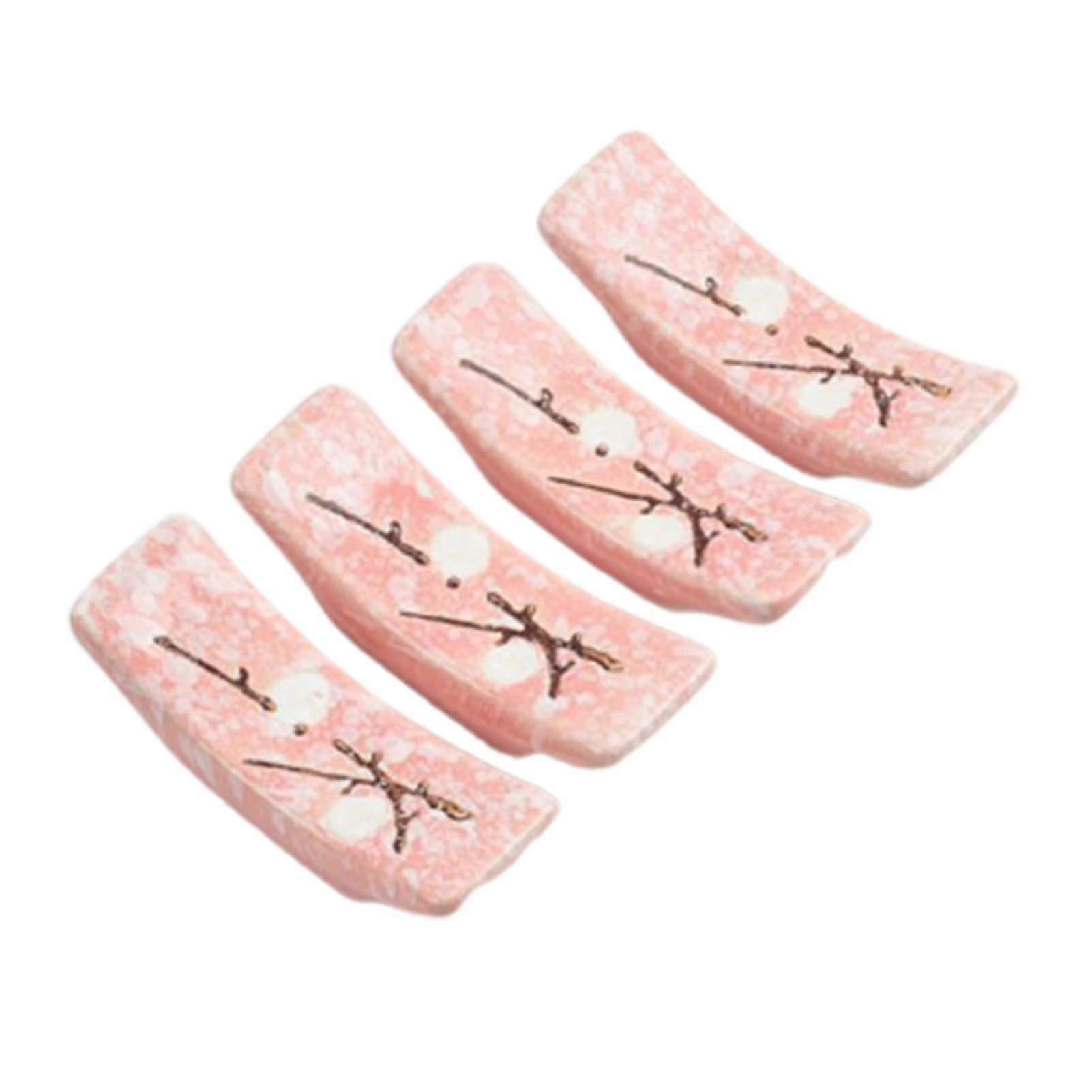 4pcs Ceramic Chopsticks Holder Exquisite Smooth Surface Spoon Rack Chopsticks Rest Kitchen Tool