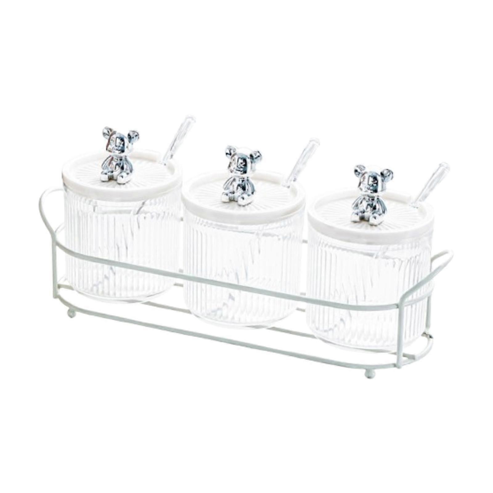Clear Spice Pots Behälter Aufbewahrung Gewürzbox Set für Zucker Salz 3er Set